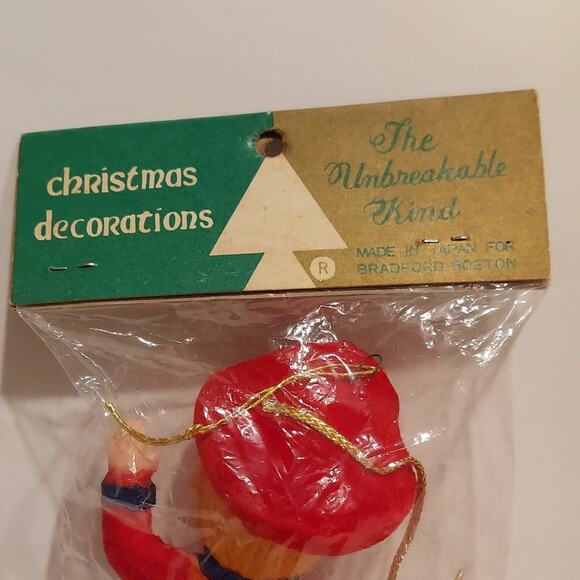 Vtg Flocked Felt Christmas Marching Band Majorette Christmas Ornament 4"  NOS - Picture 5 of 8